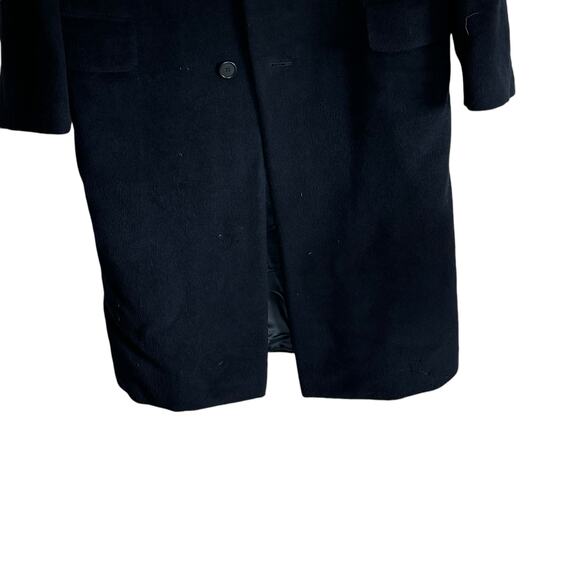 LANVIN CLASSIQUE Pure Wool Overcoat 48R Italy Black Luxury Designer Long Coat - Picture 11 of 16